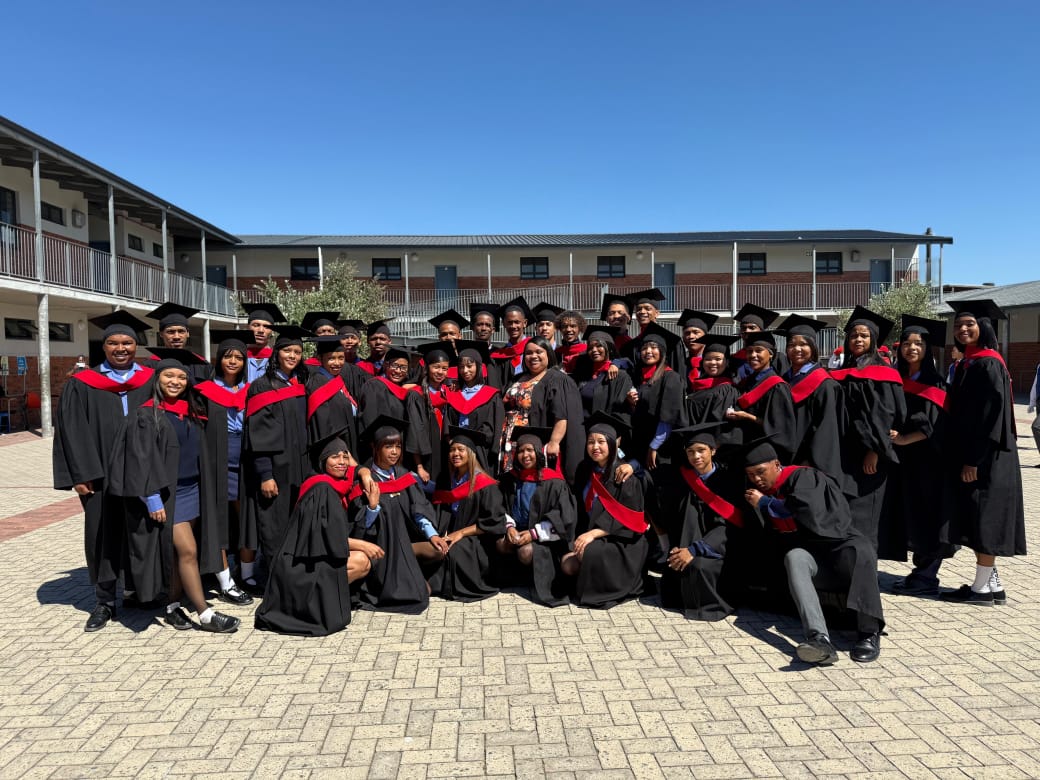 Delft High School graduates gathered in the school courtyard